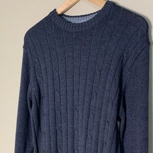 Oscar de la Renta Men’s‎ Cable Knit Charcoal Crewneck Sweater Size S